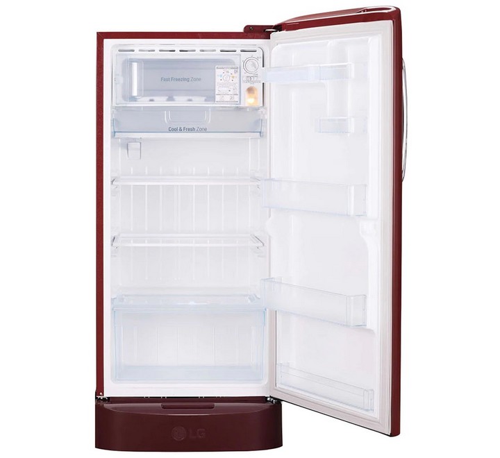 LG 215 L Direct Cool Single Door 3 Star Refrigerator  (Ruby Glow GL-D221ARGD)
